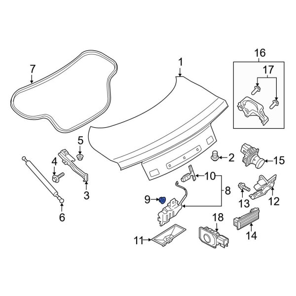 Deck Lid Latch Nut