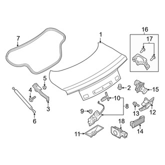 Ford OE - Trunk Lid - Lid & Components (EcoBoost / EcoBoost Premium / GT / GT Premium / Shelby GT350 / Shelby GT350R / V6 Coupe)