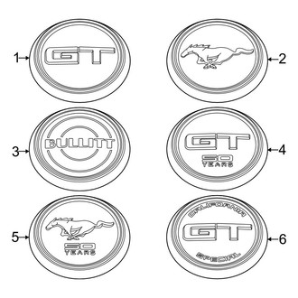 Ford OE - Trunk Lid - Exterior Trim (Emblem), (EcoBoost / EcoBoost Premium / GT / GT Premium / Mach 1 / Shelby GT500 Coupe)