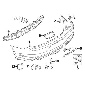 Ford OE - Rear Bumper - Bumper & Components (W/O Lower Cover, Covers & Trim)