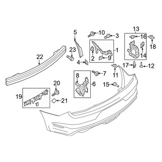 Ford OE - Rear Bumper - Bumper & Components (W/O Lower Cover, Reinforcements)