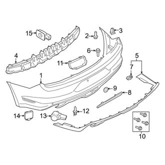 Ford OE - Rear Bumper - Bumper & Components (With Lower Cover, Covers & Trim)