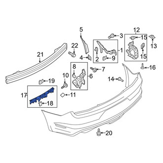 Ford OE - Rear Center Bumper Cover Support Rail