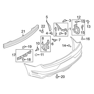 Ford OE - Rear Bumper - Bumper & Components (With Lower Cover, Reinforcements)