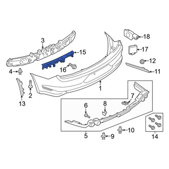 Ford OE - Rear Center Bumper Cover Support Rail