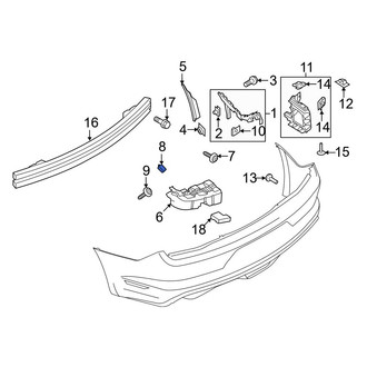 Ford OE - Bumper Cover Support Rail Nut