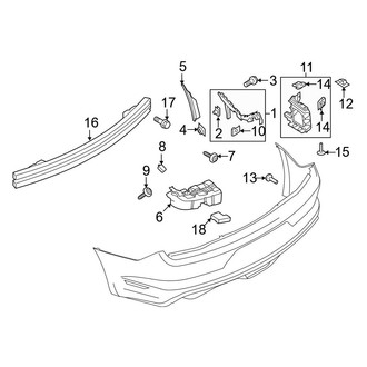 Ford OE - Rear Bumper - Bumper & Components (Reinforcements), (Shelby GT350 / Shelby GT350R)