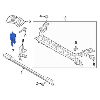 Ford OE - Front Right Lower Radiator Support Tie Bar Bracket