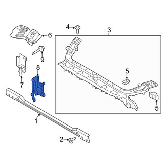 Ford OE - Front Right Lower Radiator Support Tie Bar Bracket