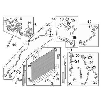 Ford OE - Air Conditioner & Heater - Condenser, Compressor & Lines (5.0L)