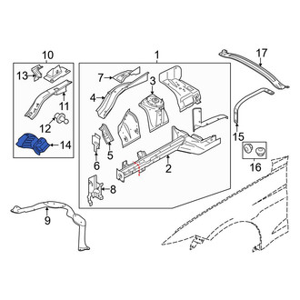 Ford OE - Front Left Upper Radiator Support Tie Bar Bracket