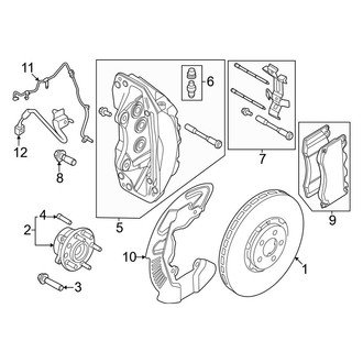 Ford OE - Front Suspension - Brake Components (6 Piston Calipers, 19" Rotor)