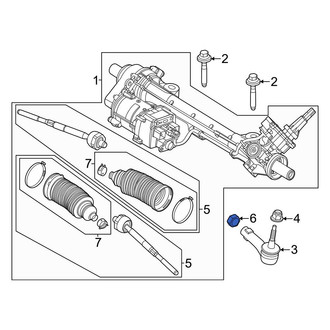 Ford OE - Inner Steering Tie Rod Nut