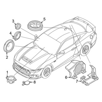 Ford OE - Instrument Panel - Sound System (12 Speakers, Speakers & Woofer), (Dark Horse / EcoBoost / EcoBoost Premium / GT / GT Premium Coupe)