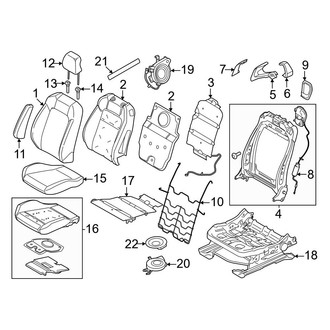 Ford OE - Seats & Tracks - Passenger Seat Components (With Vented Seats, W/O Recaro), (Convertible)