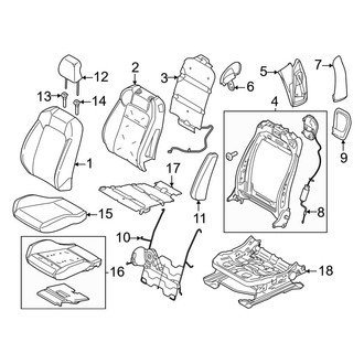 Ford OE - Seats & Tracks - Driver Seat Components (W/O Vented Seats, W/O Recaro), (Convertible)
