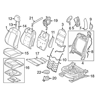 Ford OE - Seats & Tracks - Driver Seat Components (With Vented Seats, W/O Recaro), (Convertible)