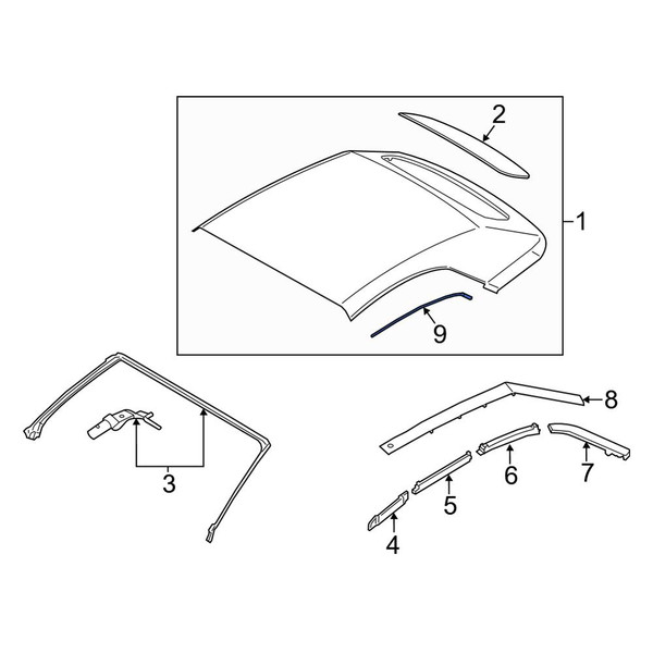 Ford OE FR3Z7654212C - Right Convertible Top Cable