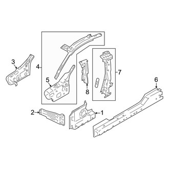 Ford OE - Pillars, Rocker & Floor - Hinge Pillar (Dark Horse / EcoBoost / EcoBoost Premium / GT / GT Premium Coupe)