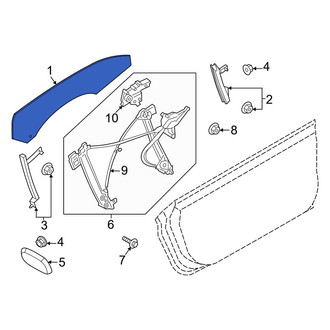 Ford OE - Front Left Door Glass