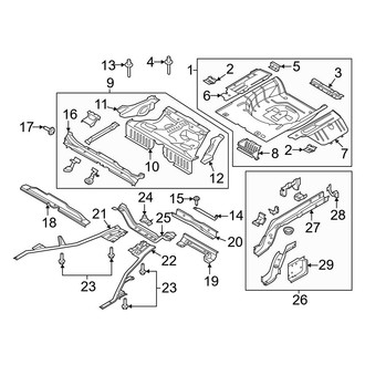 Ford OE - Rear Body & Floor - Rear Floor & Rails (Convertible)