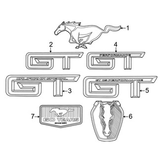 Ford OE - Trunk Lid - Exterior Trim (Emblem), (Coupe)