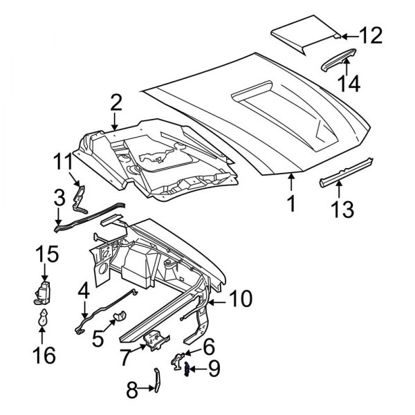 Ford OE F4ZZ16C644A Front Hood Pop Up Spring