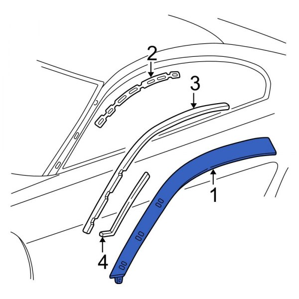 Ford OE 3R3Z6351727AA Left Roof Molding