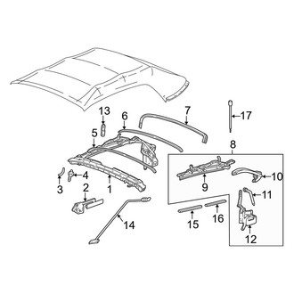Ford OE - Convertible Top - Frame & Components (Base / GT Convertible)