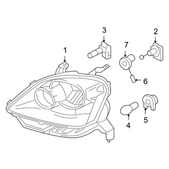 Ford OE - Front Lamps - Headlamp Components