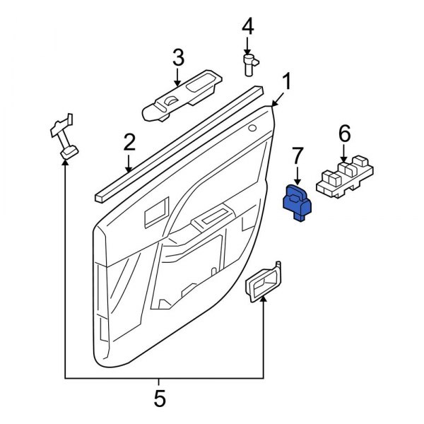 Ford OE 5F9Z14028AAC Front Door Lock Switch
