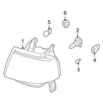 Ford OE - Front Lamps - Headlamp Components