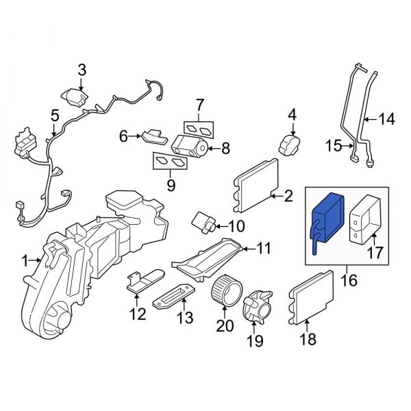 Ford OE 5F9Z18476EA - Rear HVAC Heater Core