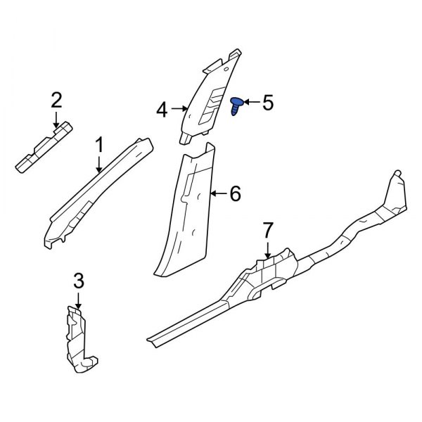 Body B-Pillar Trim Panel Cap