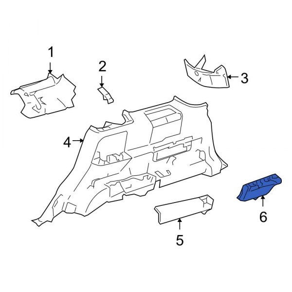 Quarter Panel Trim Panel Bracket