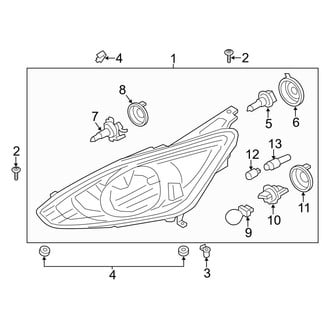 Ford OE - Front Lamps - Headlamp Components