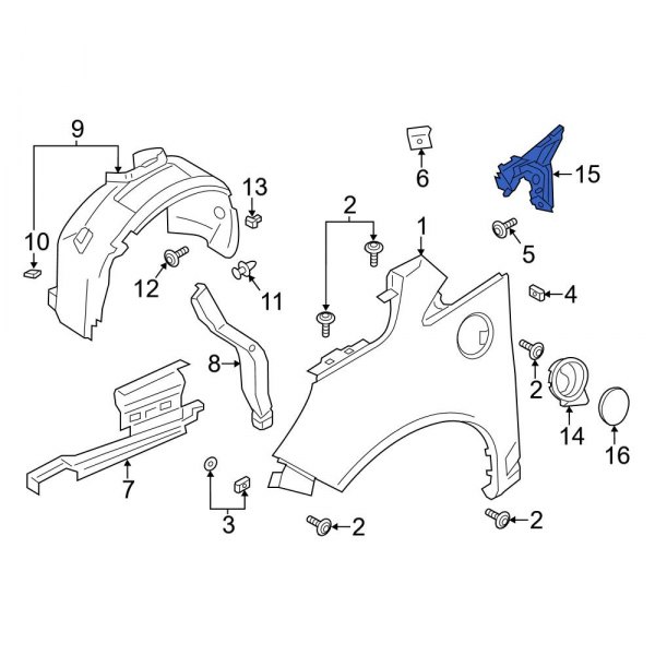 Drive Motor Battery Pack Charging Port Pocket Bracket