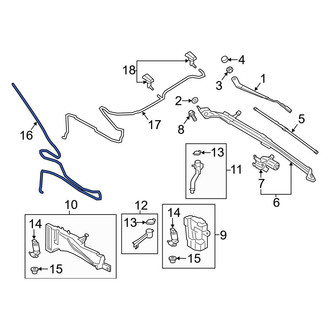 Ford OE - Front Windshield Washer Hose