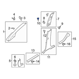 Ford OE - Body C-Pillar Trim Panel Nut