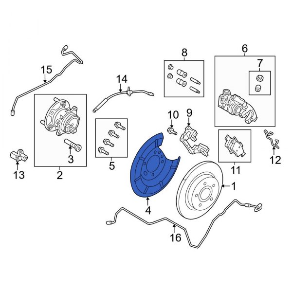Ford OE AV6Z2C028A Rear Brake Dust Shield