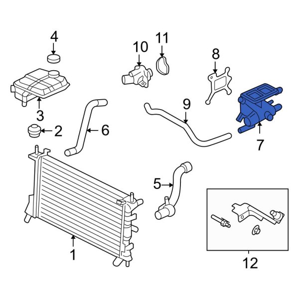 Ford OE 6S4Z8K556A Cooling System Bypass Line Adapter