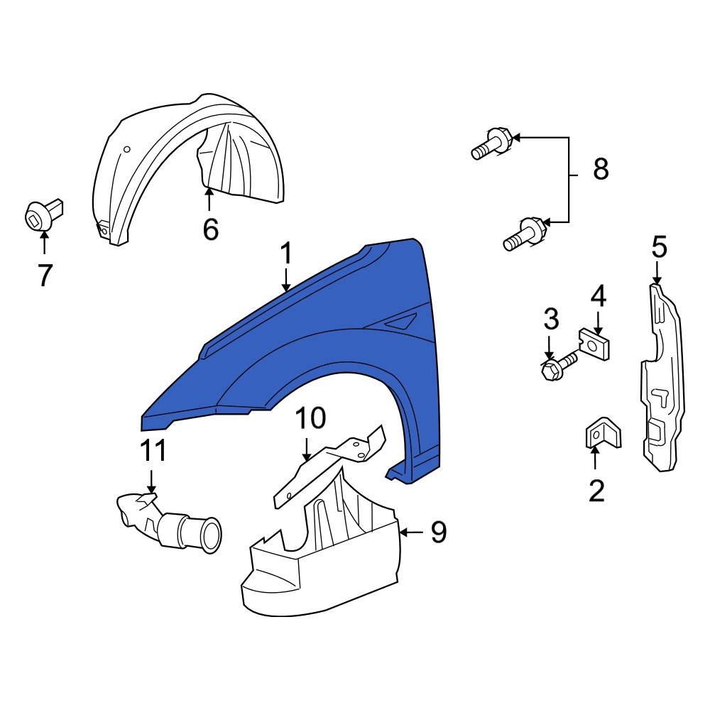 Ford OE 5S4Z16006AA Front Left Fender