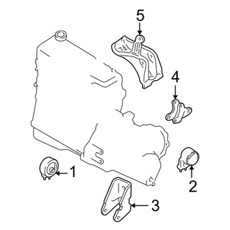 Ford OE - Engine / Transaxle - Engine & Transmission Mounting (Manual Top), (2.0L 3 Engine VIN Character Standard Tr)