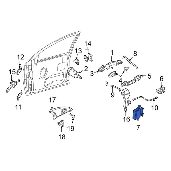 Ford OE 6S4Z5421813D Front Left Door Latch Assembly