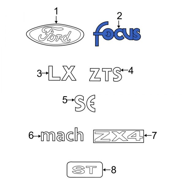 Ford OE YS4Z5442528KB Rear Deck Lid Emblem