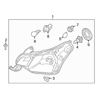 Ford OE - Front Lamps - Headlamp Components (With Black Trim (With Level 2))