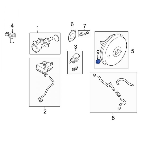 Ford OE 6S4Z2L181A Power Brake Booster Grommet