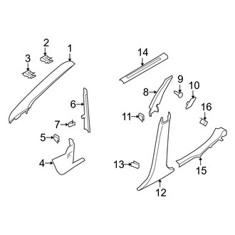 Ford OE - Pillars, Rocker & Floor - Interior Trim (S / SE / SEL / SES Sedan)