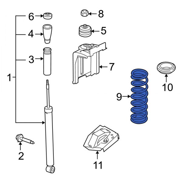Ford OE 8S4Z5B669F Rear Coil Spring