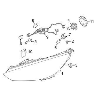 Ford OE - Front Lamps - Headlamp Components (W/O HID Lamps), (Flex / Gas)